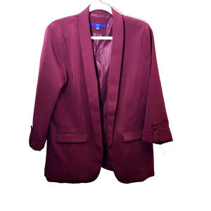 APT. 9 Women's Large Maroon Career Blazer Roll tab Sleeves